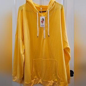 NWT Yellow Pull Over Lightweight Hoodie
